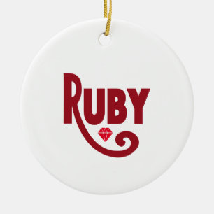 Ruby Ceramic Tree Decoration