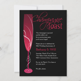 Ruby Champagne Toast Invitation
