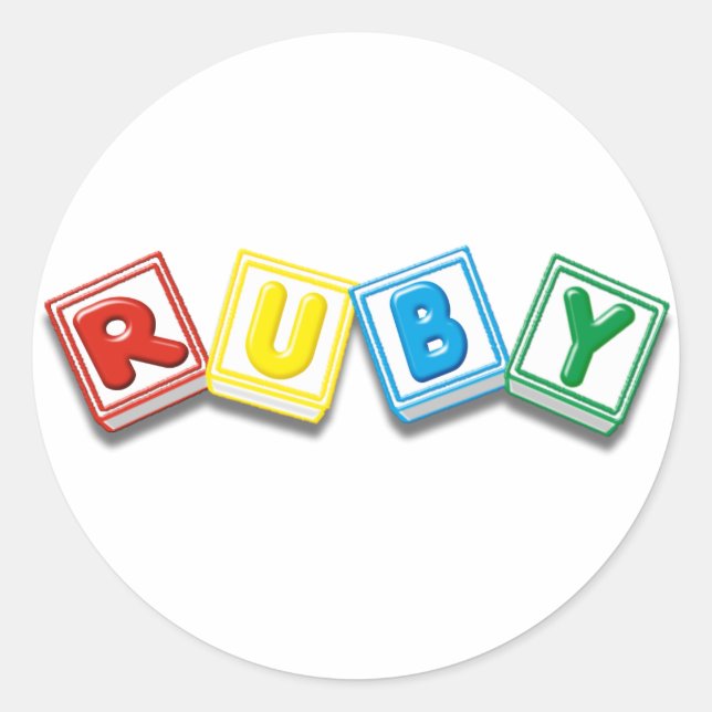 Ruby Classic Round Sticker (Front)