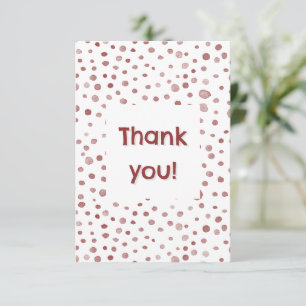 Ruby Confetti Watercolor Dots Thank You Card