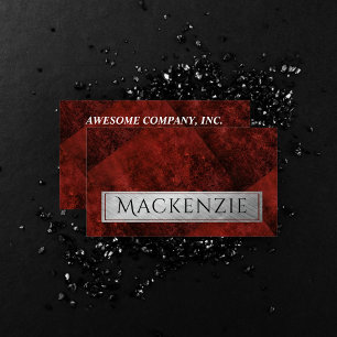 Ruby Crimson Red   Classic Grunge Professional Business Card
