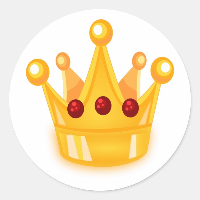 Ruby Crown Classic Round Sticker (Front)