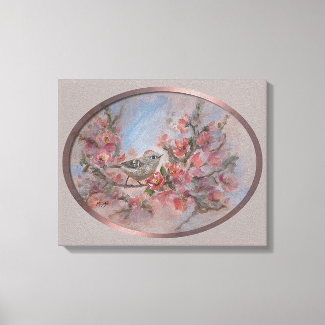 Ruby Crowned Kinglet 16x20" Canvas Print (Front)