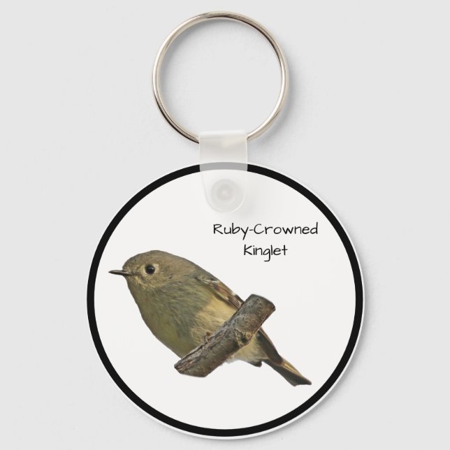 Ruby-Crowned Kinglet Key Ring (Front)
