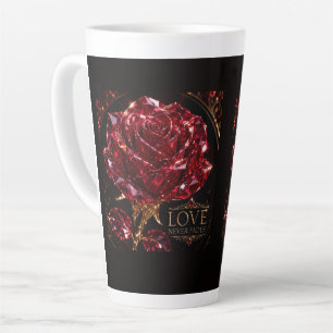 Ruby Crystal Rose – Love Never Fades Latte Mug