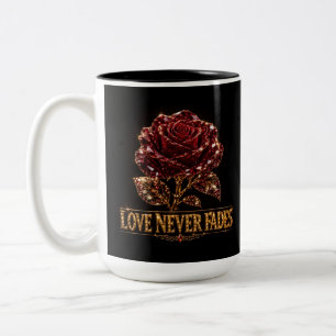 Ruby Crystal Rose – Love Never Fades Two-Tone Coffee Mug