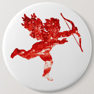 RUBY CUPID 6 CM ROUND BADGE