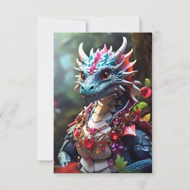 Ruby Dragon Thank You Card (Front)