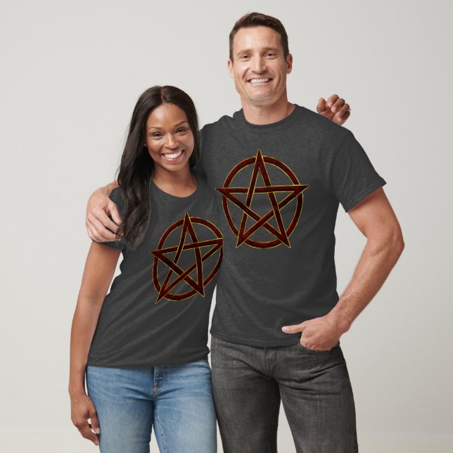 Ruby Enchantment: Pentagram Elegance T-Shirt (Unisex)