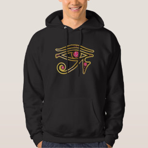 Ruby Eye of Ra in Gold Mens Hooded Sweatshirt