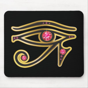 Ruby Eye of Ra in Gold Mouse Mat