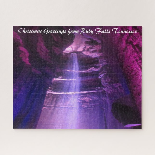 Ruby Falls Tennessee. Christmas Greetings Jigsaw Puzzle (Horizontal)