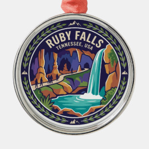 Ruby Falls Tennessee Metal Tree Decoration