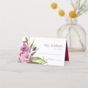 Ruby Floral Place Card