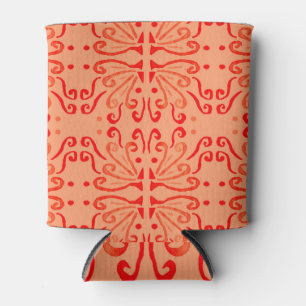 Ruby Floral: Tribal Geometric Pattern. Can Cooler