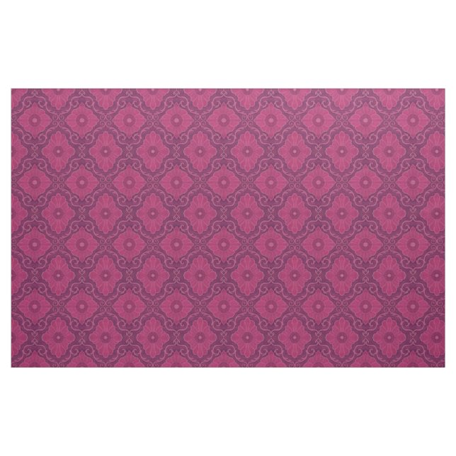 "Ruby flowers”bohemian floral arabesque pattern Fabric (Fat Quarter)