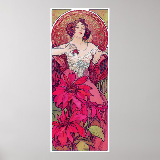 Ruby (Four Jewels), Alphonse Mucha Poster (Front)