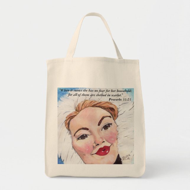 Ruby Frost Proverbs 31:21 Tote Bag (Front)