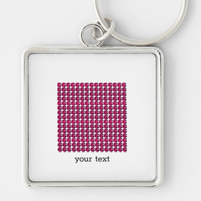 Ruby Gemstone Art, Red Key Ring (Front)