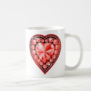 Ruby Gemstone Heart Coffee Mug