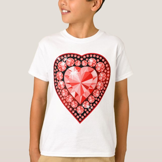 Ruby Gemstone Heart T-Shirt (Front)