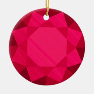Ruby Gemstone / Jewel Graphic Image  Ceramic Tree Decoration