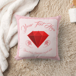Ruby Gemstone. Jewellery. 40 Wedding Anniversary Cushion