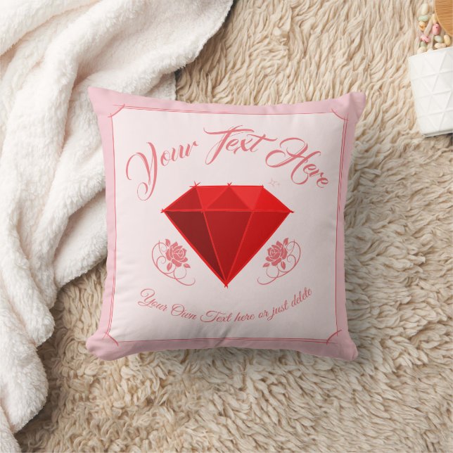 Ruby Gemstone. Jewellery. 40 Wedding Anniversary Cushion (Blanket)