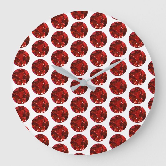 Ruby Gemstone July Birthstone Red Large Clock (Front)