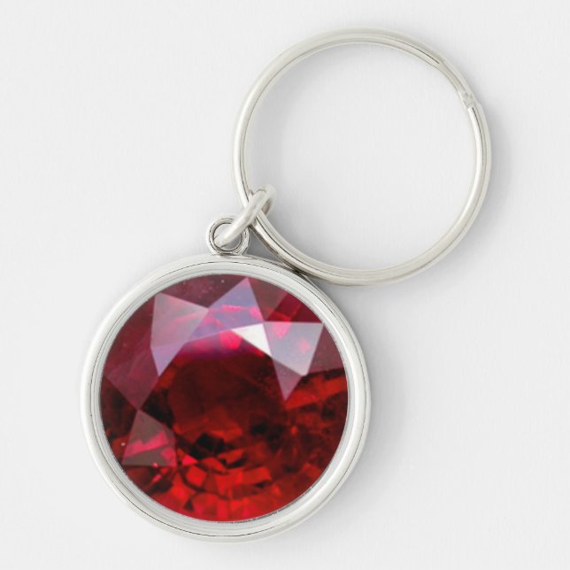 Ruby Gemstone Keychain (Front)