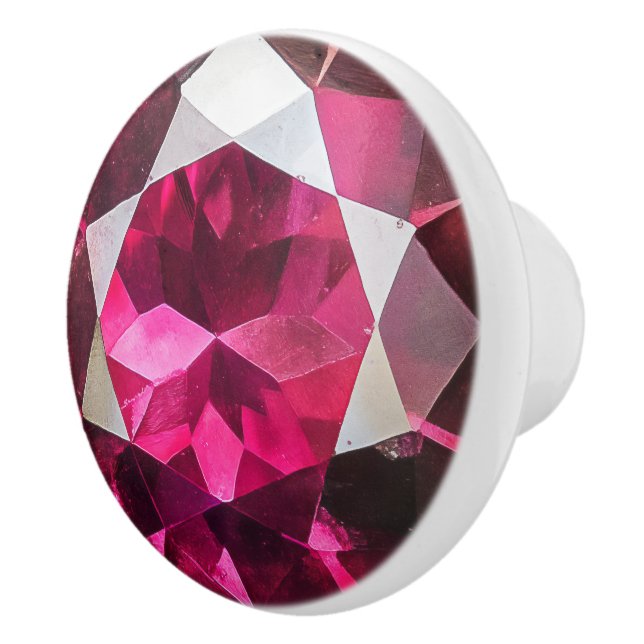 Ruby Gemstone Pattern Ceramic Knob (Right)