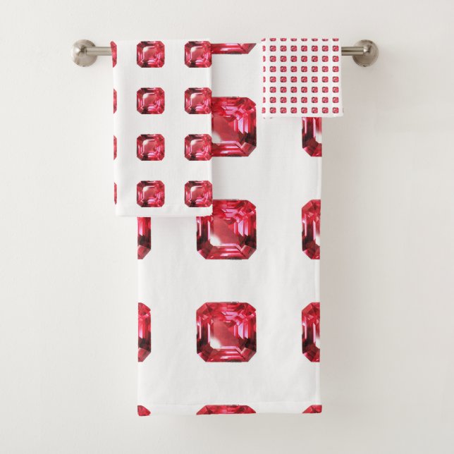 Ruby Gemstone Pink Bath Towel Set (Insitu)