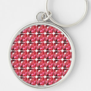 Ruby Gemstone Pink Key Ring