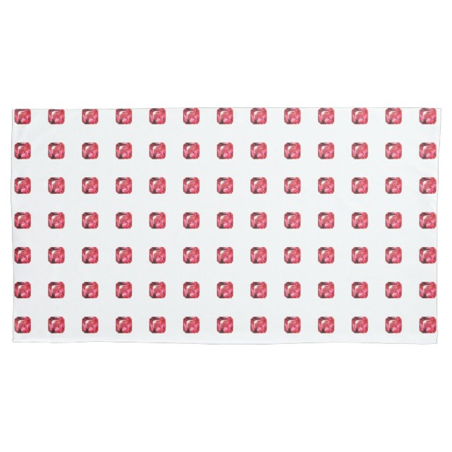 Ruby Gemstone Pink Pillowcase (Front-Left)