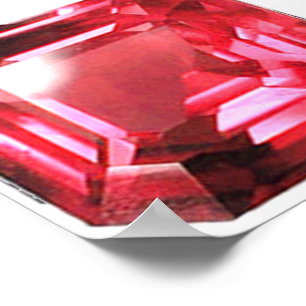 Ruby Gemstone Pink Poster