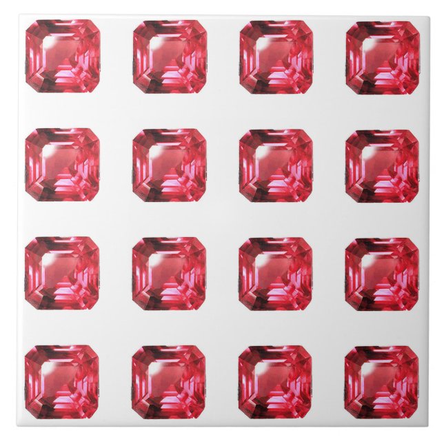 Ruby Gemstone Pink Tile (Front)
