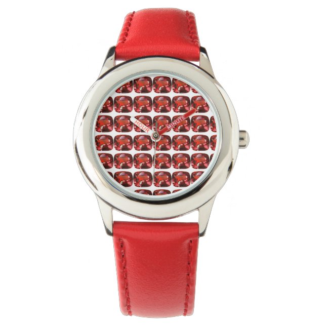 Ruby Gemstone Red Watch (Front)