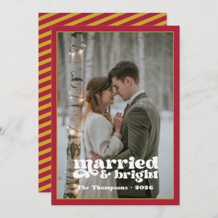 Ruby & Gold Newlyweds Christmas Holiday Card