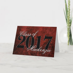 Ruby Grad Red Garnet Crimson Scarlet Party Theme Card