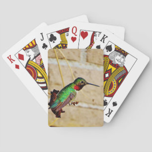Ruby Green hummingbird Playing Cards