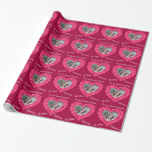 Ruby heart be mine valentine photo wrap wrapping paper