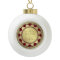Ruby Heart Gold Christmas Ceramic Ornament