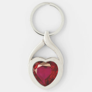 Ruby Heart Key Ring