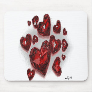 RUBY HEARTS BY LIZ LOZ MOUSE MAT