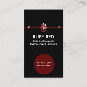 Ruby Jewellery - Red Ruby Rhinestone Logo Business Card