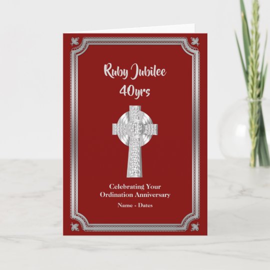 RUBY Jubilee Ordination Anniversary Priest 40th Card | Zazzle.co.uk