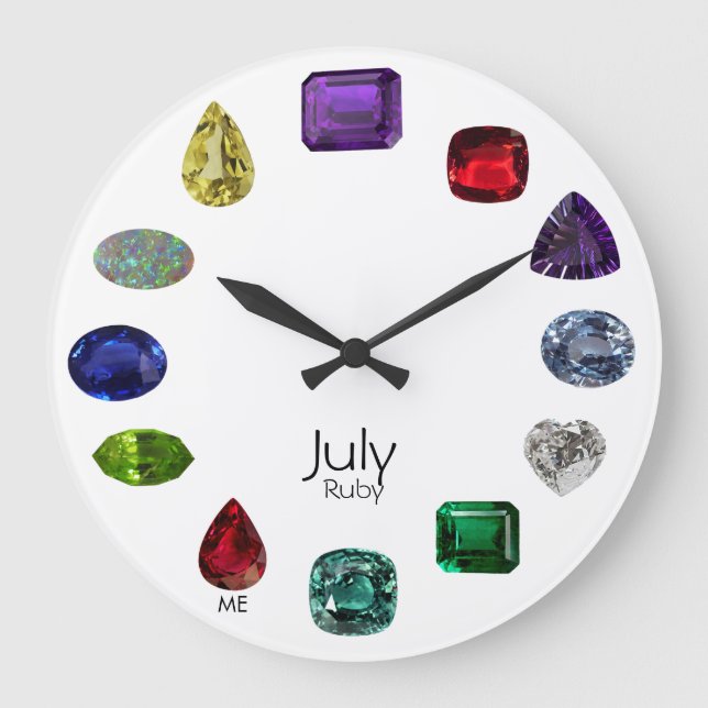 Ruby, July Birthstone Large Clock (Front)