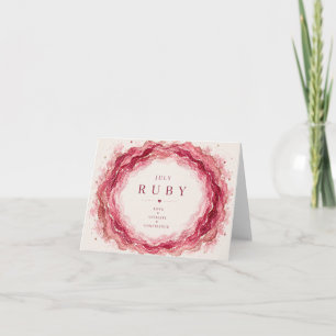 Ruby July Birthstone Thank You Card
