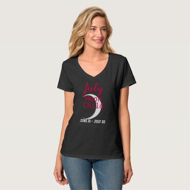 Ruby July Zodiac Crescent T-Shirt (Front Full)