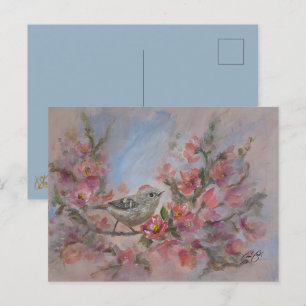 Ruby Kinglet Bird Postcard
